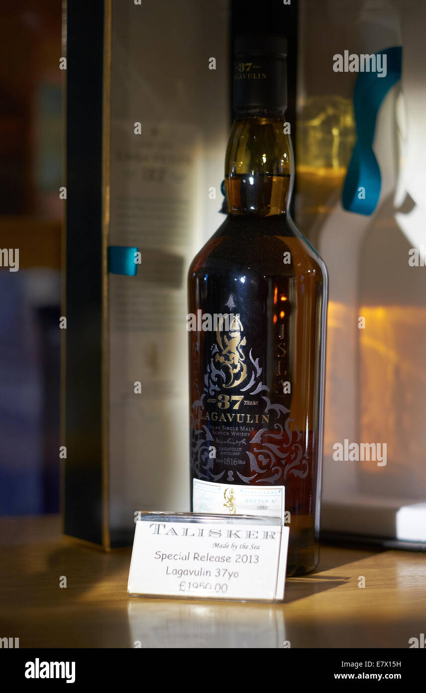 A Vintage bottle of Lagavulin, 37 Year old Talisker Whiskey, Special Release, Isle of Skye distillery. Stock Photo