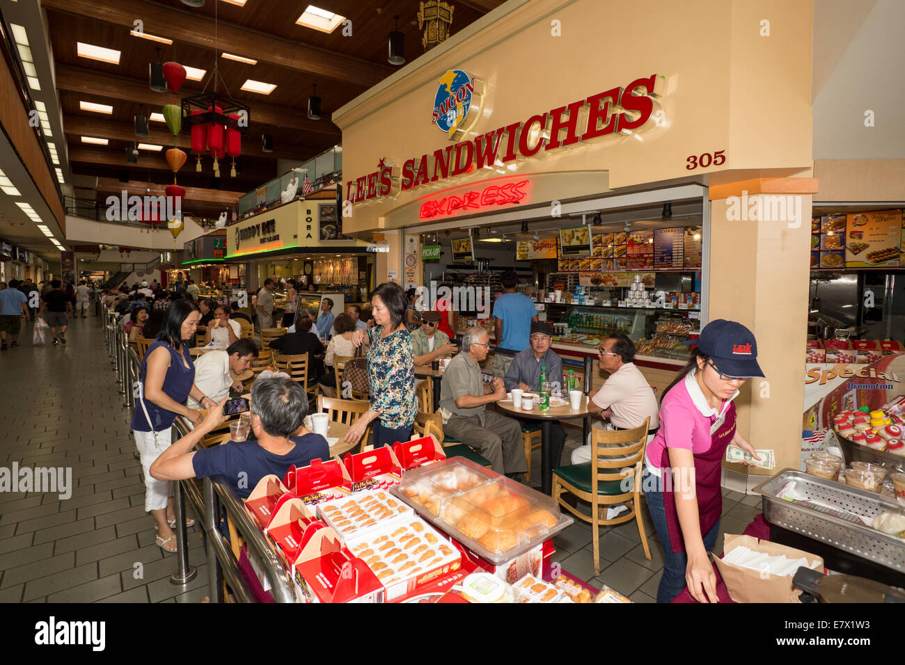 Lees Sandwiches, Vietnamese food, food court, Asian Garden Mall, city of Westminster, Orange County, California Stock Photo