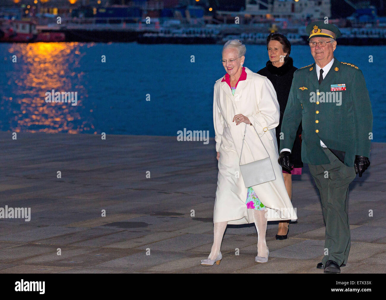 Queen Margrethe of Denmark, Prince Henrik and Princess Benedikte attend the 400th anniversary celebrations of the Danish Army at the Opera House in Copenhagen, 24 September 2014. Photo: Patrick van Katwijk/ NO WIRE SERVICE Stock Photo
