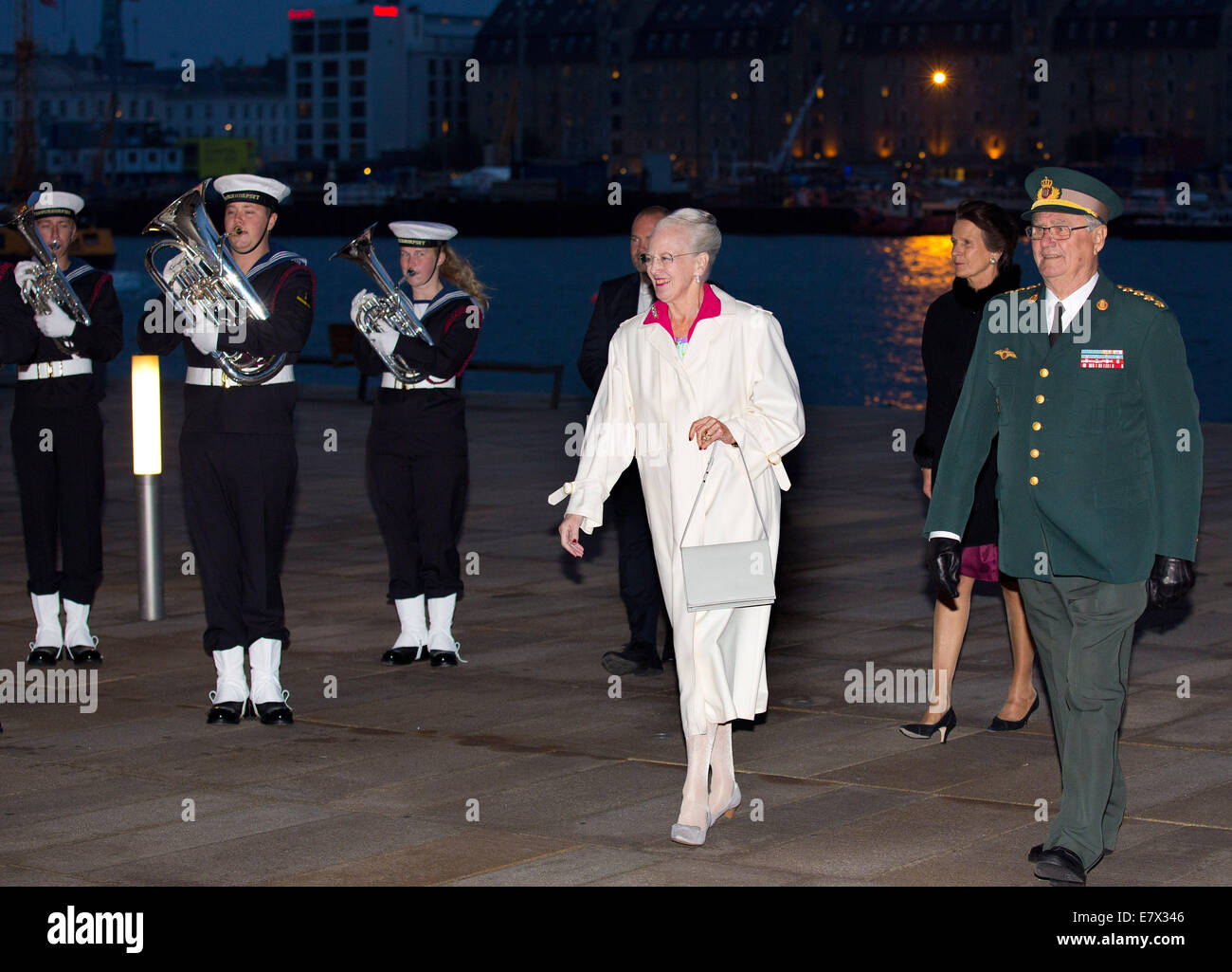 Queen Margrethe of Denmark, Prince Henrik and Princess Benedikte attend the 400th anniversary celebrations of the Danish Army at the Opera House in Copenhagen, 24 September 2014. Photo: Patrick van Katwijk/ NO WIRE SERVICE Stock Photo