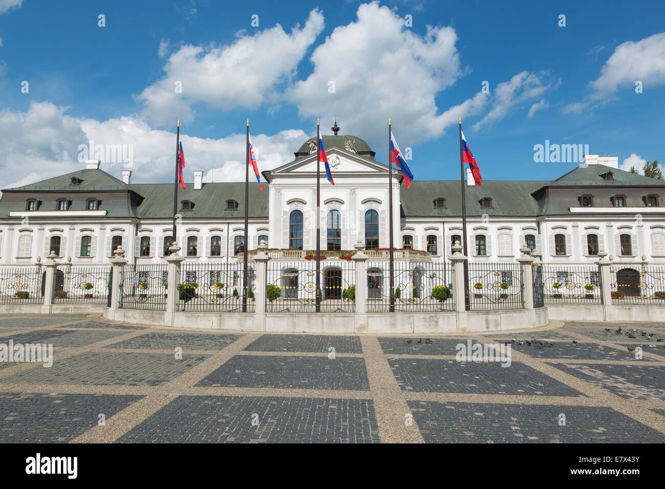 BRATISLAVA, SLOVAKIA - SEPTEMBER 21, 2014: The Presidents (or Grasalkovic) palace. Stock Photo