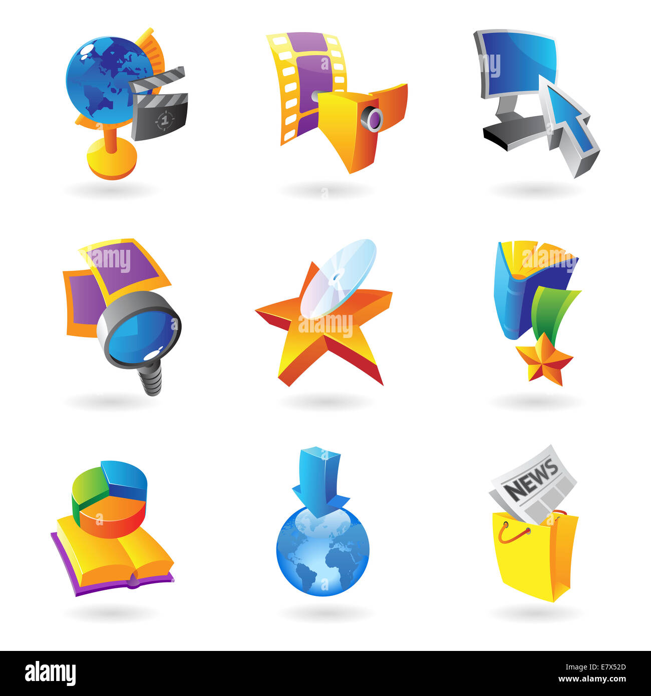 Icons for media, information and entertainment Stock Photo - Alamy