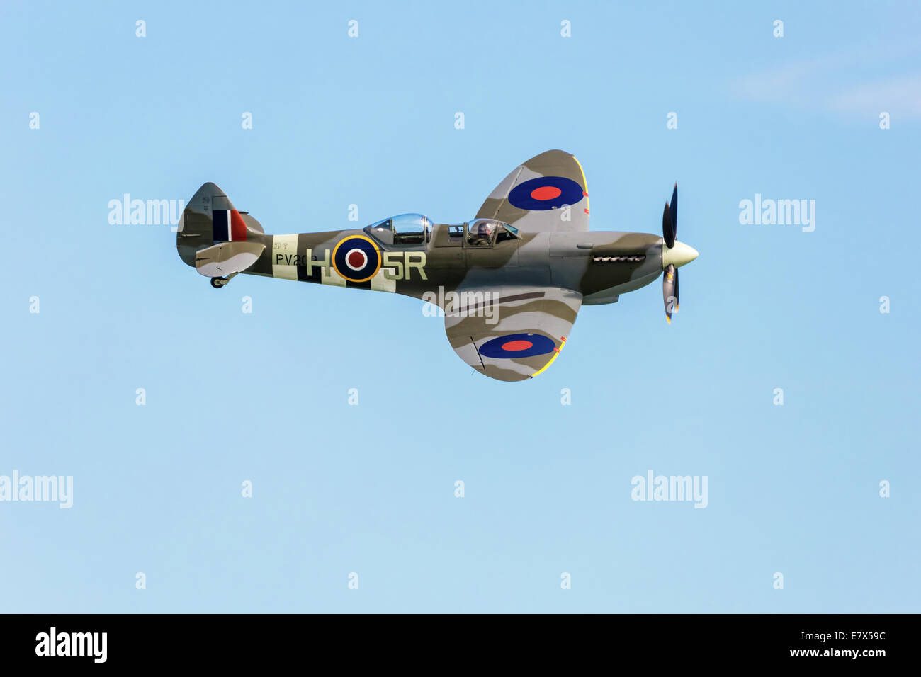 supermarine spitfire flying at the 2014 Eastbourne Air Show. Stock Photo