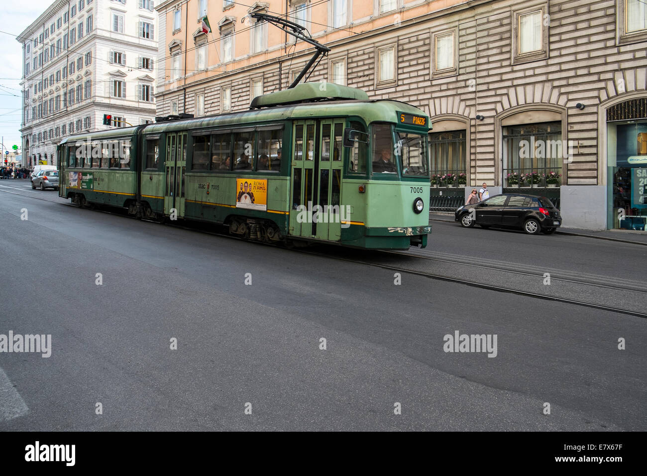 tram in rome Stock Photo Alamy