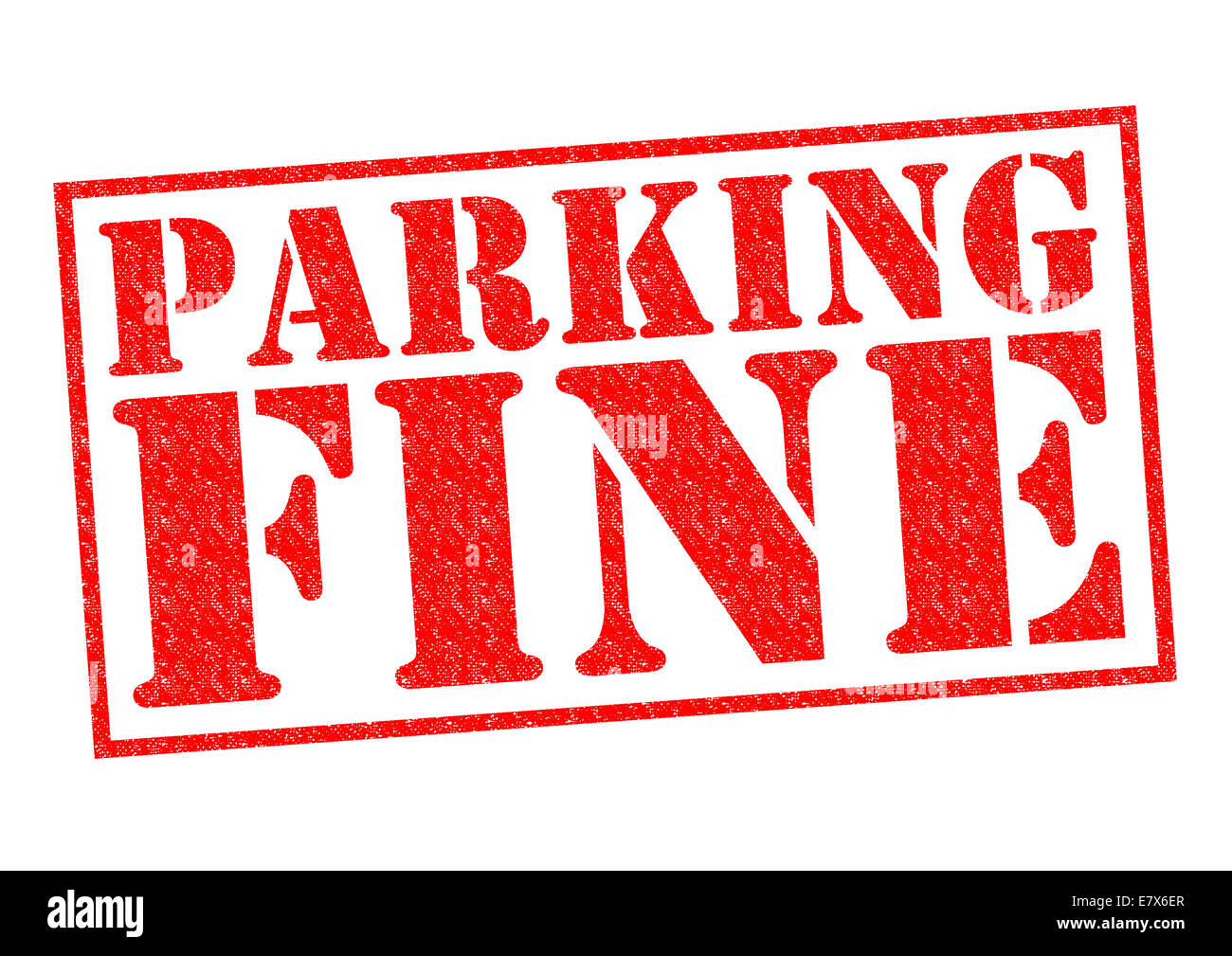PARKING FINE red Rubber Stamp over a white background. Stock Photo