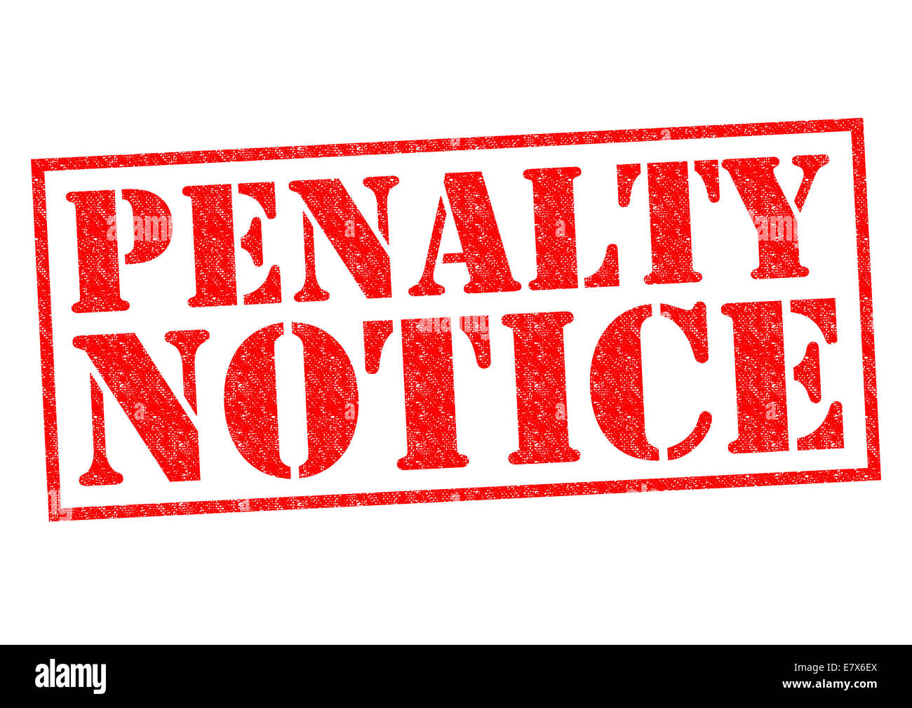PENALTY NOTICE red Rubber Stamp over a white background. Stock Photo