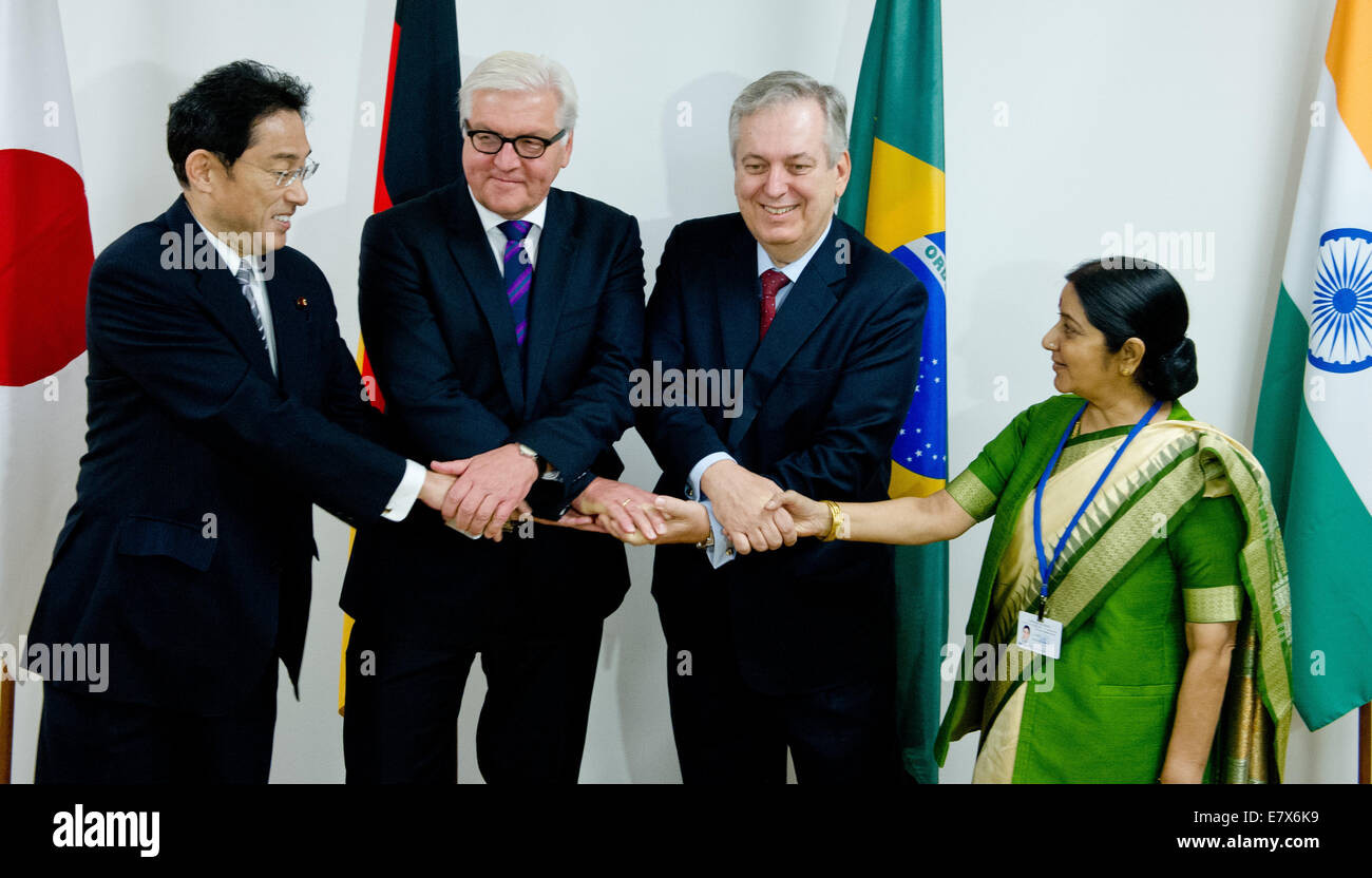 New York, USA. 25th Sep, 2014. Foreign Minister of Japan, Fumio Kishida