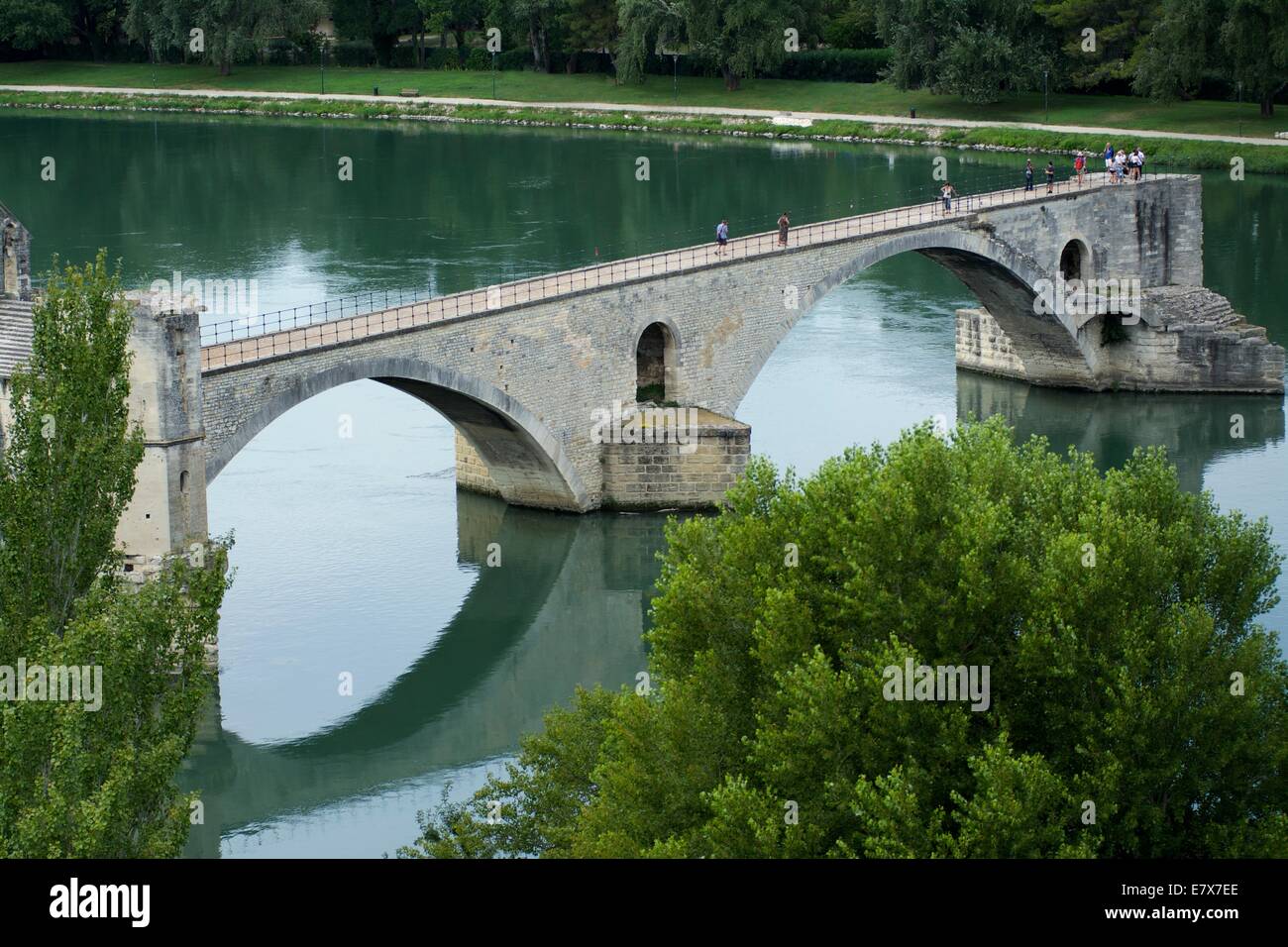 Saint Benezet bridge over the river Rhone , Avignon, Vaucluse, Provence