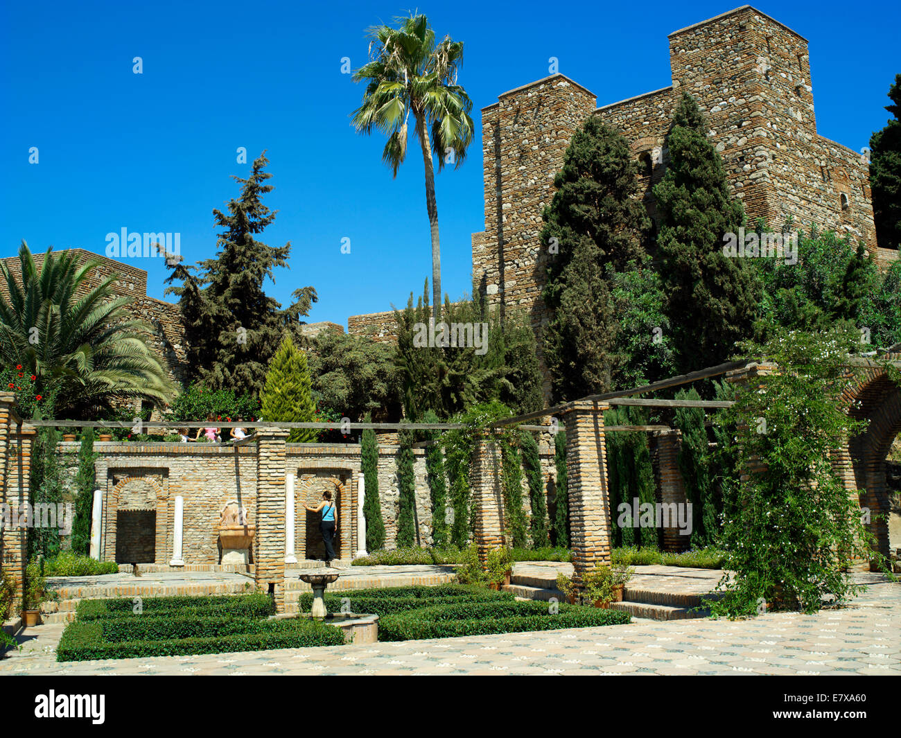 Gardens adjoining Malaga's Alcazaba Stock Photo