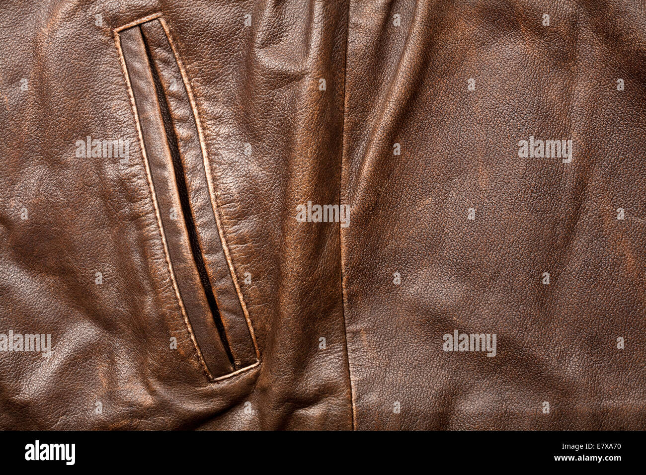 Scratched worn leather texture with seam Stock Photo Alamy