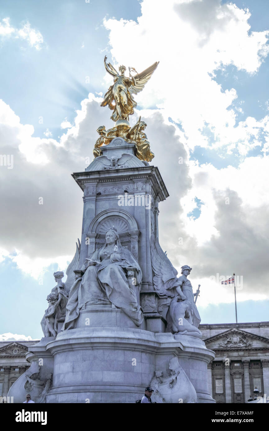 Queen Victoria Statue London on a bright sunny Stock Photo