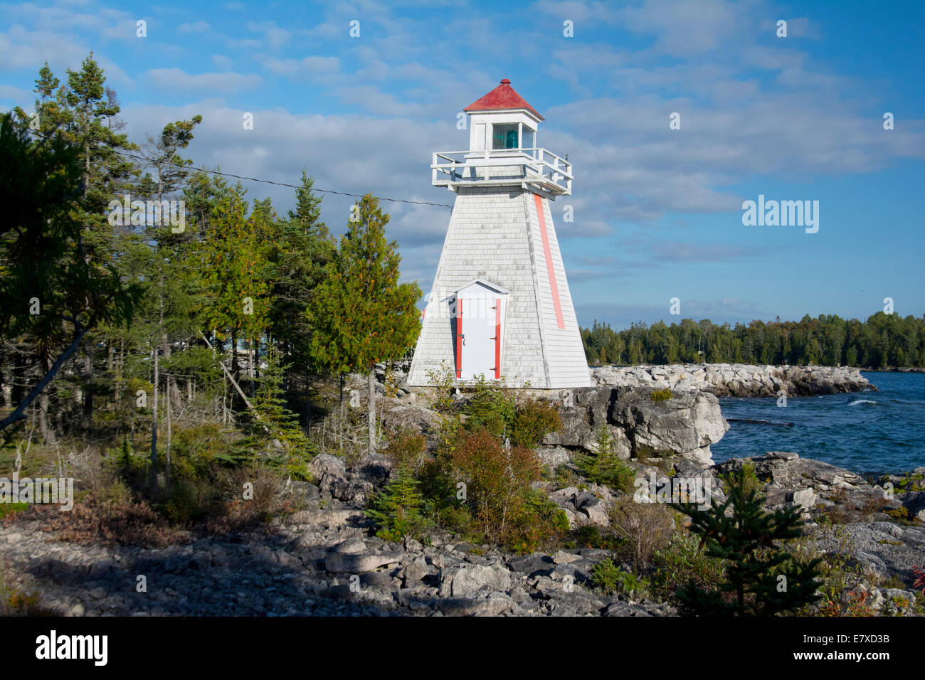 The lighthouse at South Baymouth, Manitoulin Island, Ontario, Canada. Stock Photo