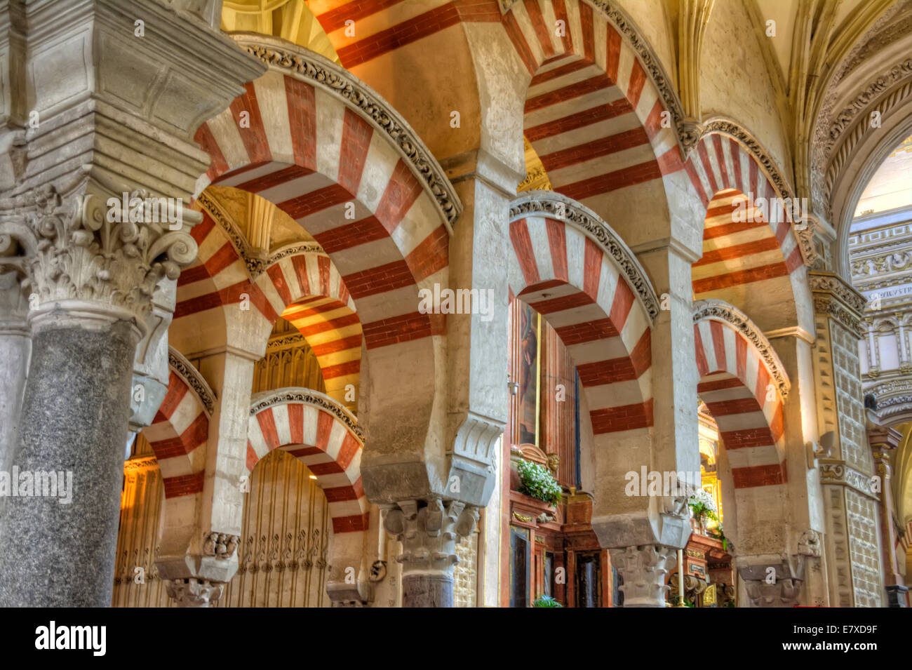 Interior of the The Mosque–Cathedral of Córdoba, Córdoba, Spain Stock Photo