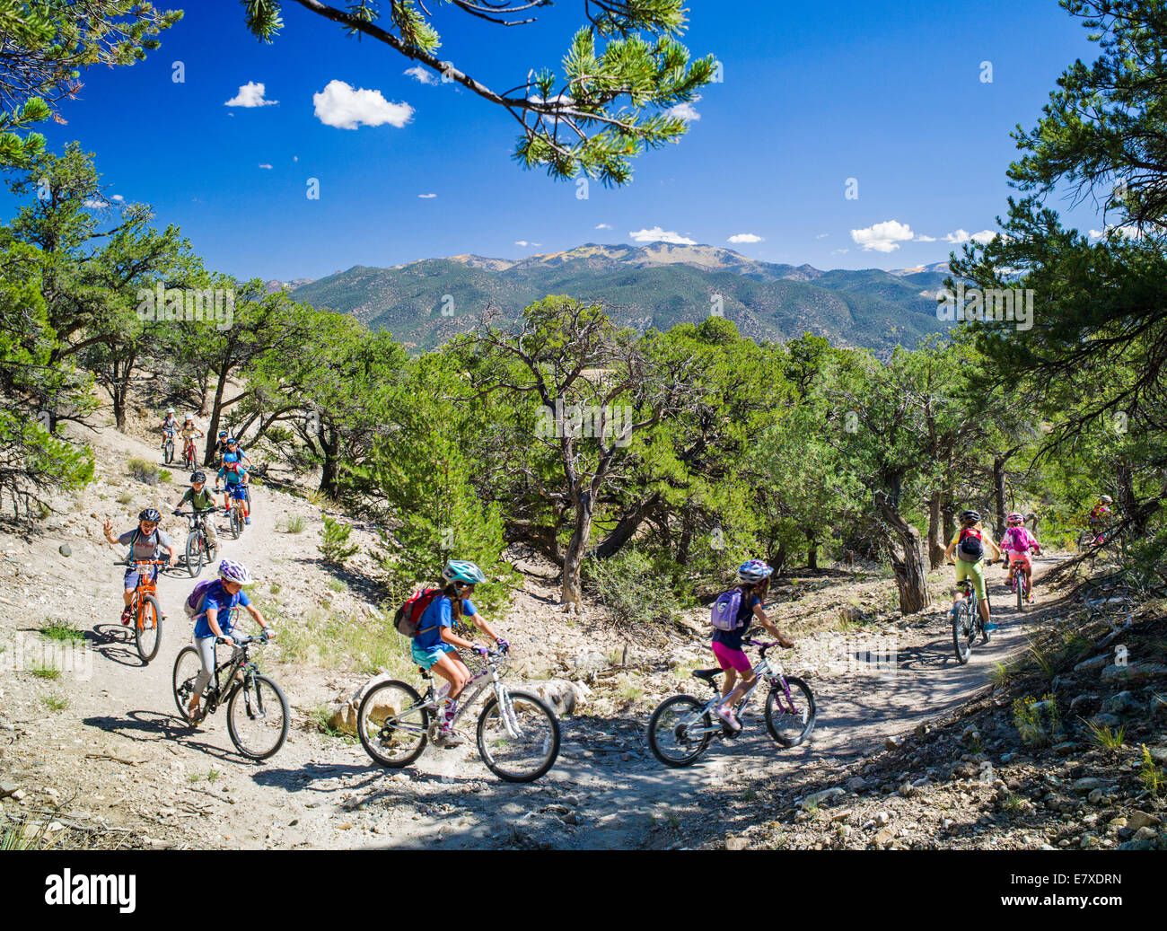 Children riding bikes on trail hires stock photography and images Alamy