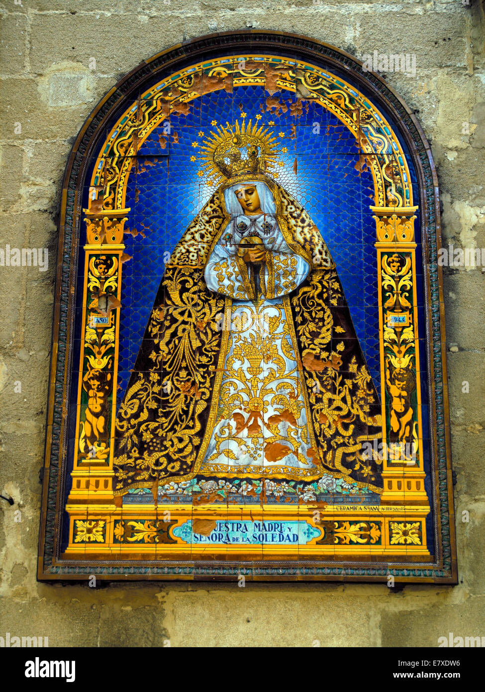 A religious mosaic in Jerez Stock Photo