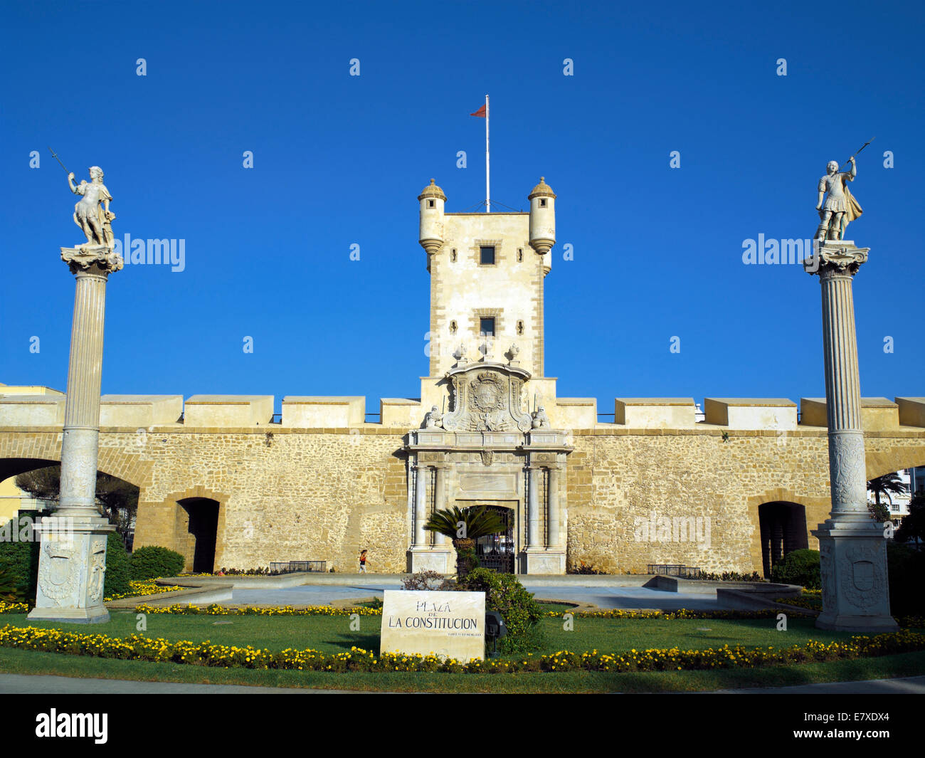 Monument and city gateway in Cadiz Stock Photo