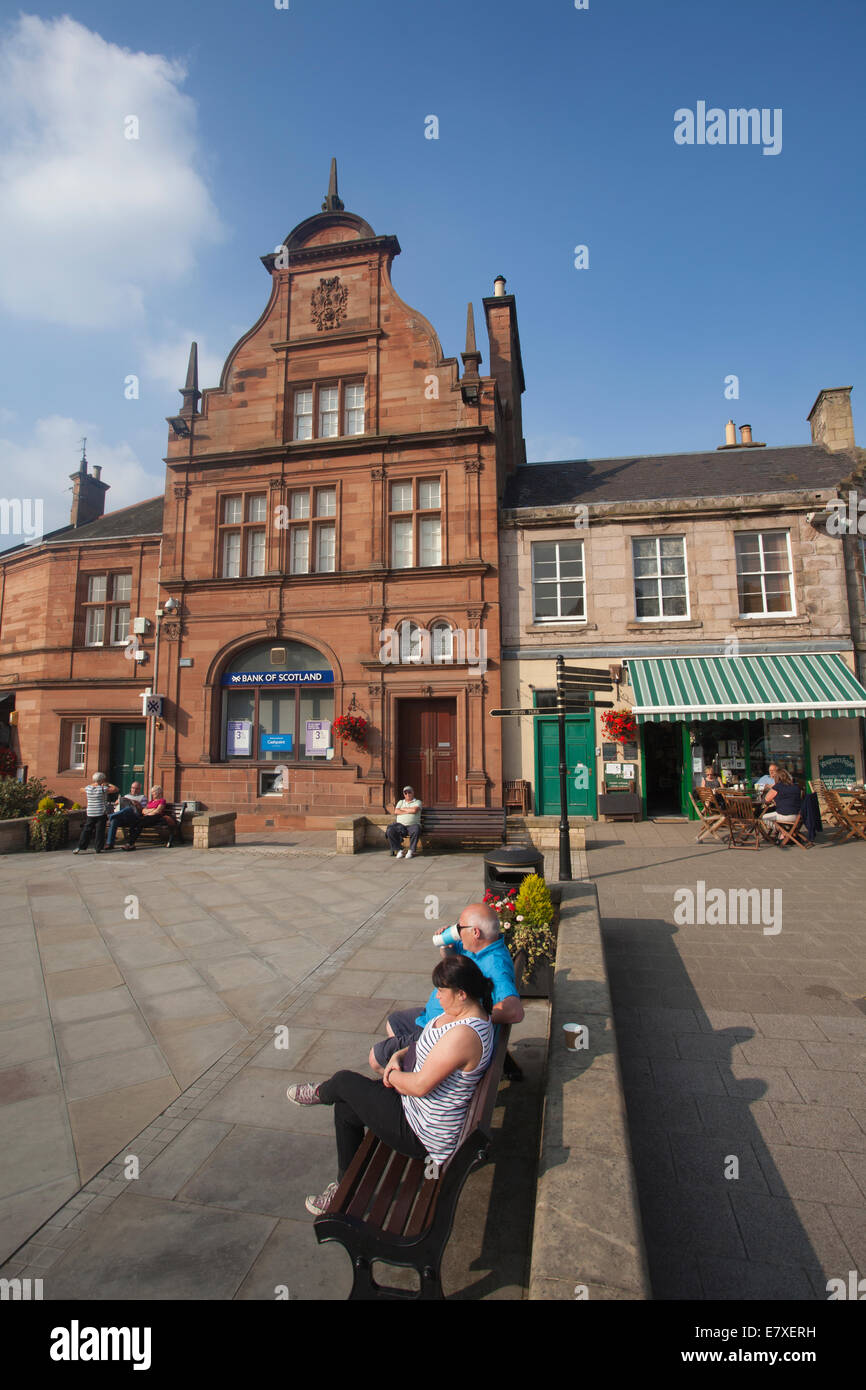Market Square, Melrose pretty market town in the Scottish Borders