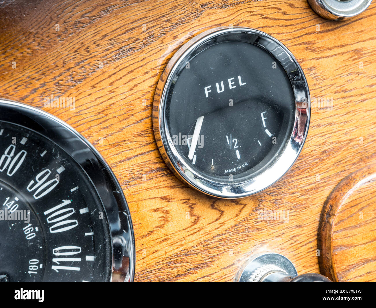 Vintage fuel gauge of an oldtimer Stock Photo Alamy