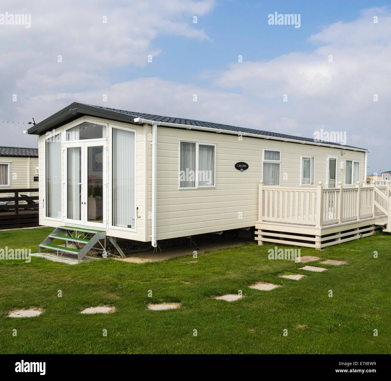 Static Caravan holiday home at West Sussex, England, UK Stock Photo