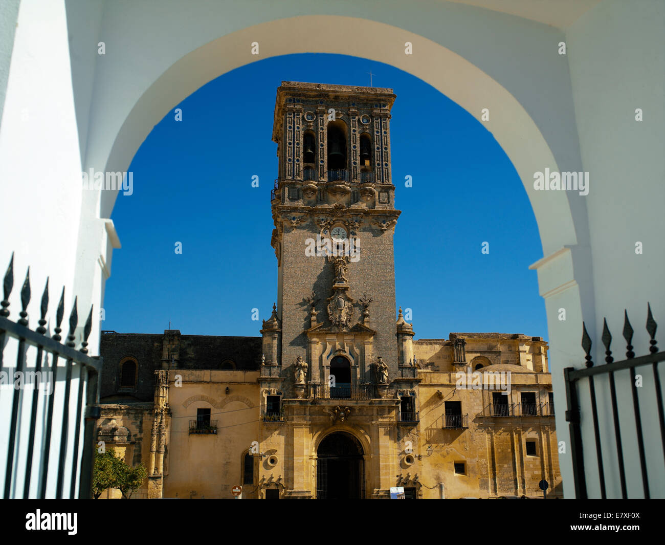 The Basilica-Parroquia de Santa Maria in the Plaza del Cabildo Stock Photo