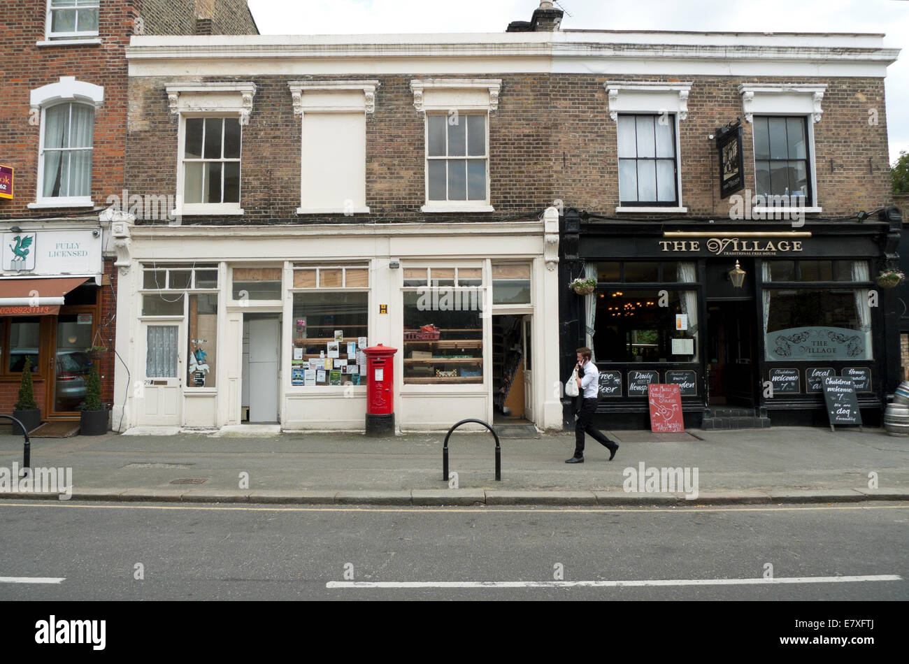 The Village pub and shops on Orford Road in Walthamstow Village, London