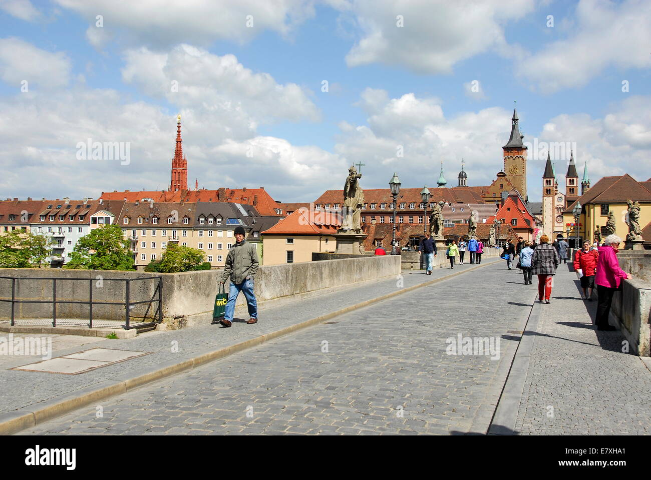 Bridge Over The River Main Wurzburg Northern Bavaria Germany Stock