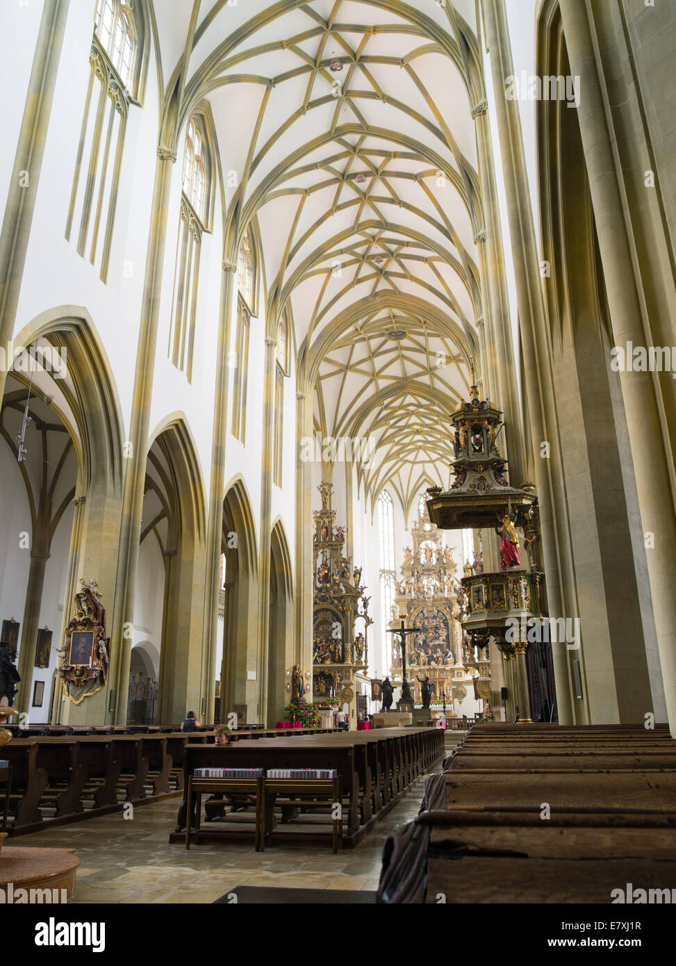 Interior view of the Basilica of St. Ulrich and St. Afra, Augsburg, Bavaria, Germany Stock Photo