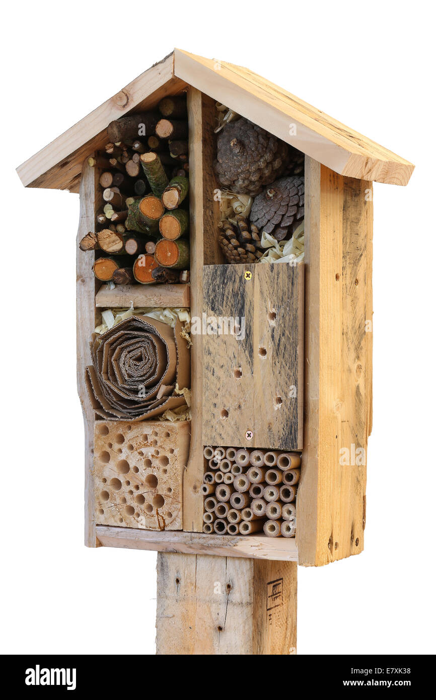 Wooden Insect Bug Hotel House Outdoor Garden Natural Shelter Bees Flies Ladybird 