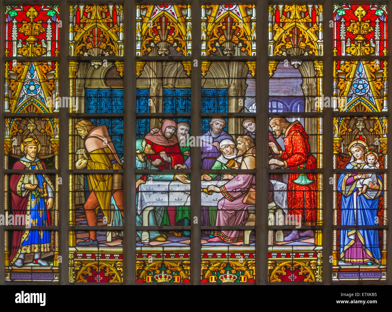 Brussels -  Last Supper in the cathedral of st. Michael and st. Gudula. Stock Photo