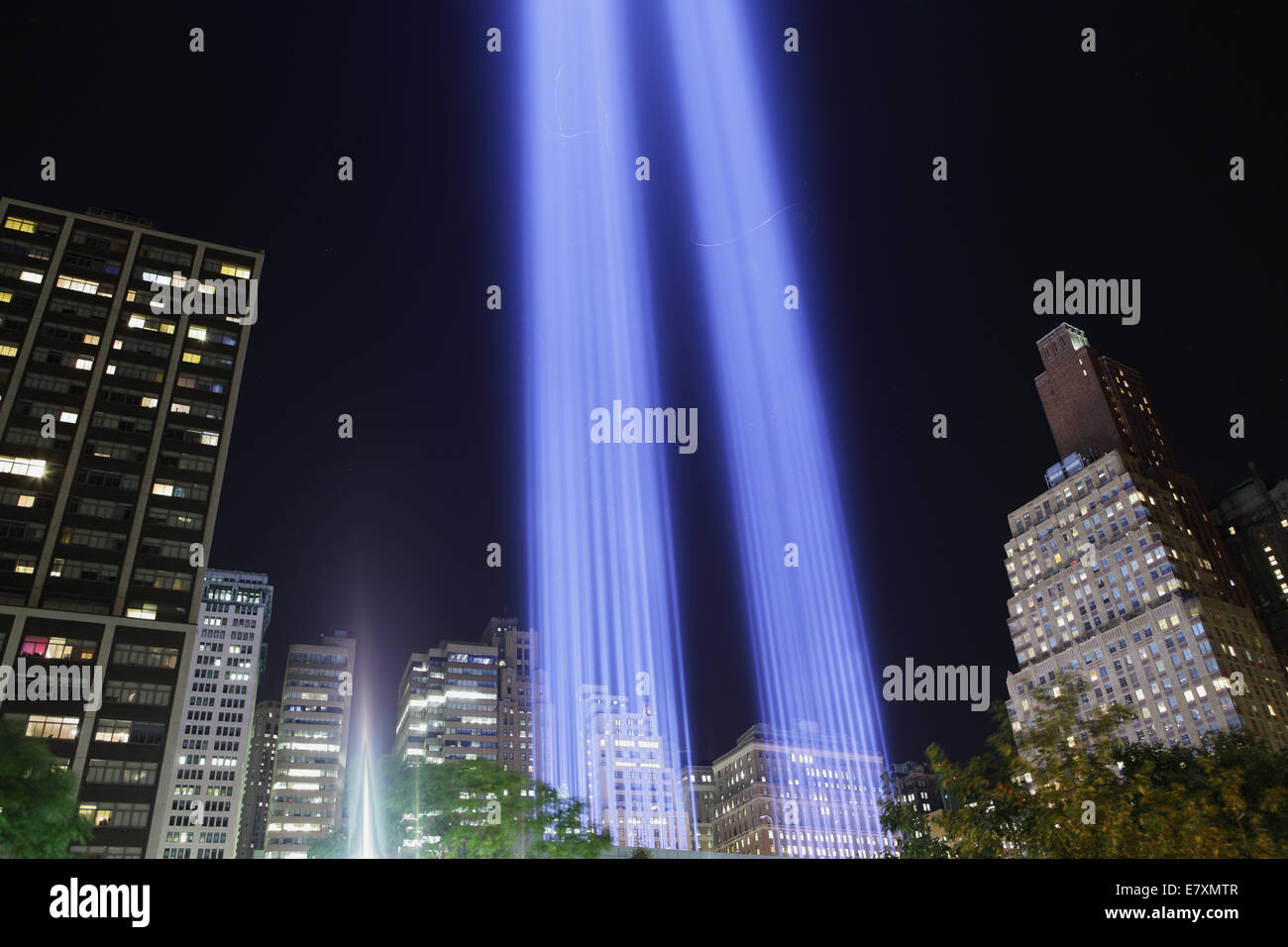New york skyscrapers looking up night hi-res stock photography and images -  Alamy