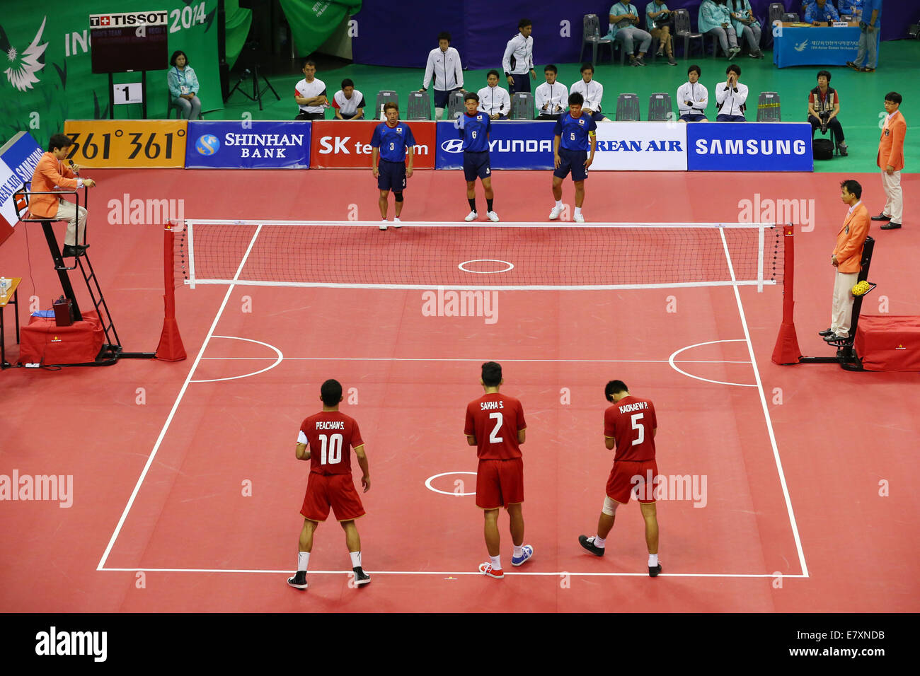 Incheon, South Korea. 25th Sep, 2014. General View Sepak takraw : Men's Team Preliminary at Bucheon Gymnasium during the 2014 Incheon Asian Games in Incheon, South Korea . © Shingo Ito/AFLO SPORT/Alamy Live News Stock Photo