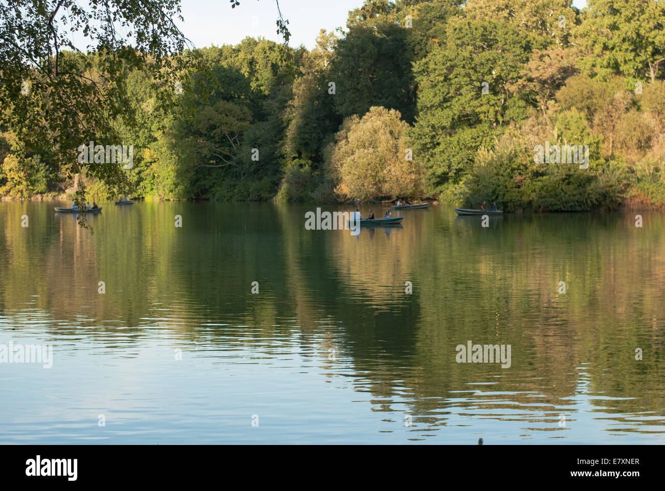 Lovers canoe on The Lakes at Central Park in NYC Stock Photo Alamy