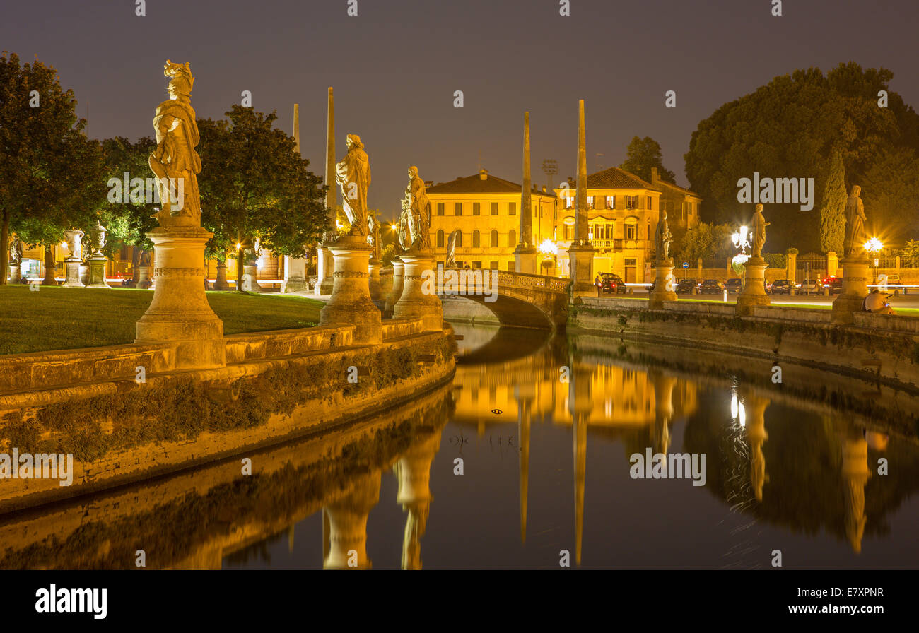Padua - Prato della Valle at night. Stock Photo