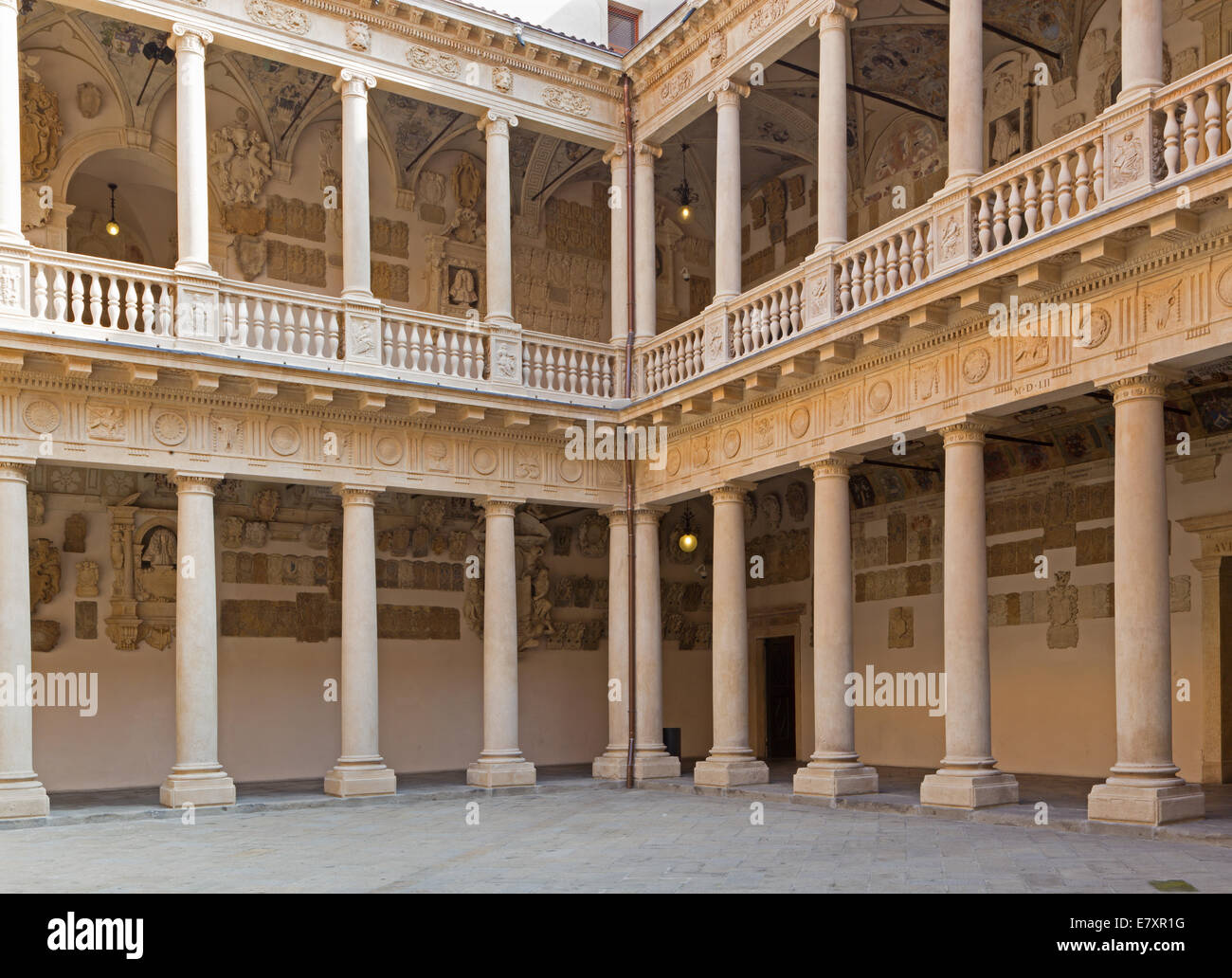 Padua - The atrium of Palazzo del Bo Stock Photo