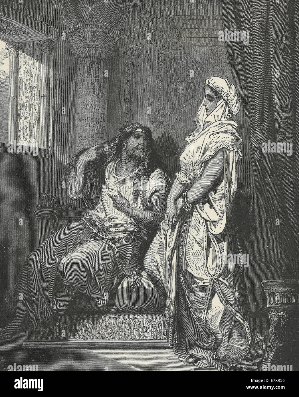 Samson and Delilah, Old Testament Bible Story Stock Photo