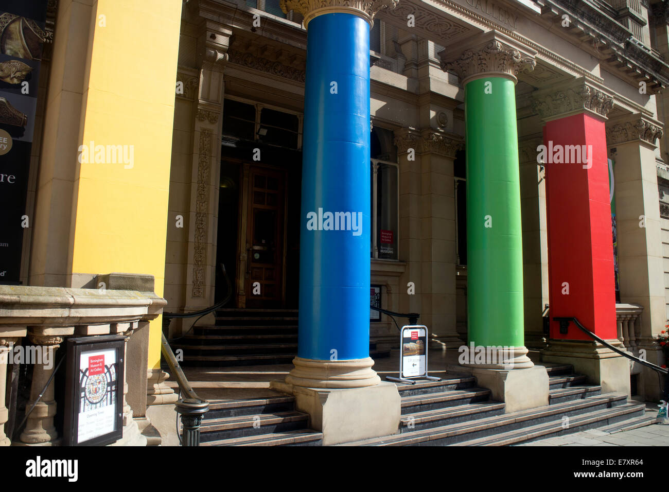 Birmingham Art Gallery and Museum with coloured entrance columns, West