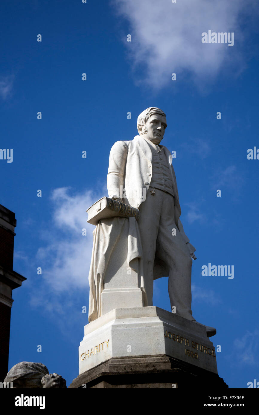 Joseph Sturge statue, Five Ways, Birmingham, West Midlands, England, UK