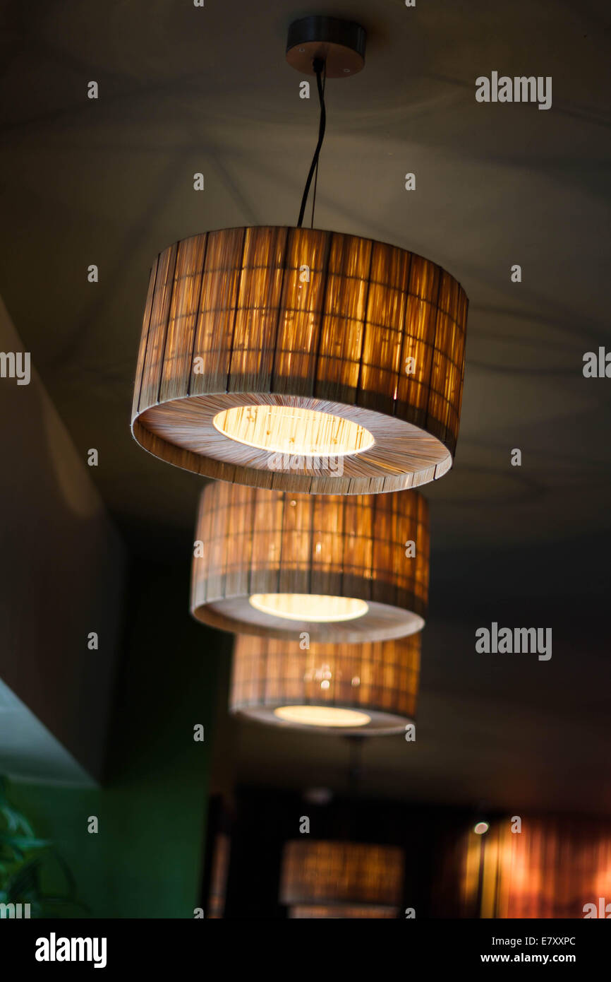 Ceiling lights in a restaurant Stock Photo Alamy