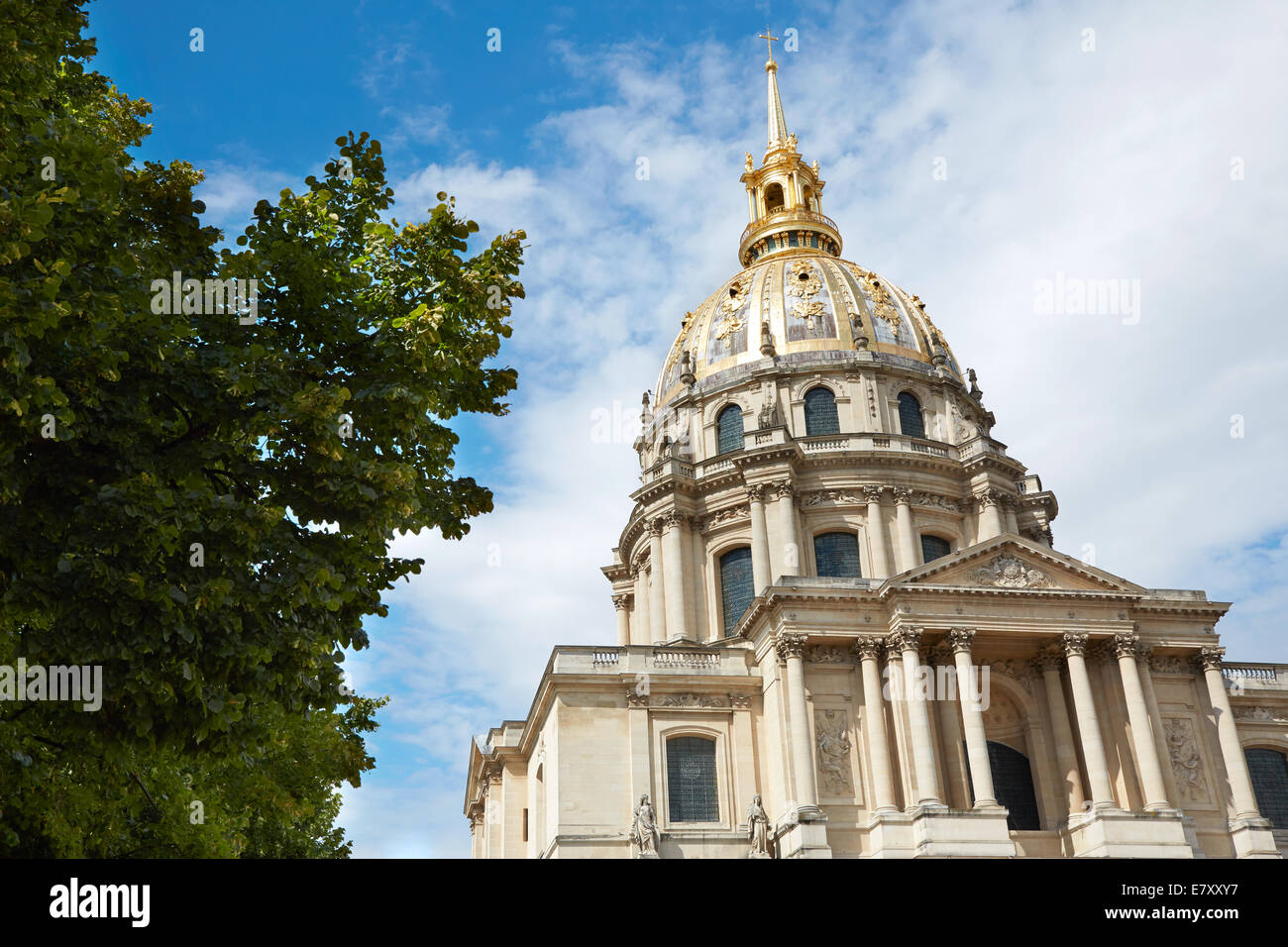 Les Invalides cathedral dome in Paris Stock Photo