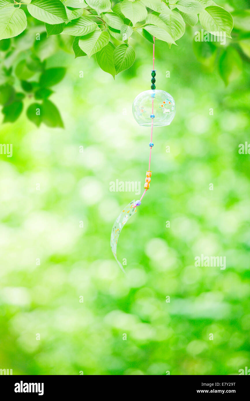 Wind chime in a park Stock Photo Alamy