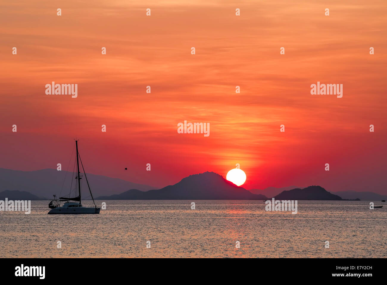 Sunset on Flores Stock Photo