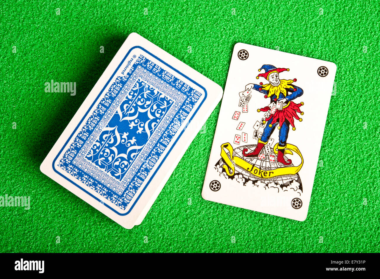 Joker and deck of cards Stock Photo Alamy