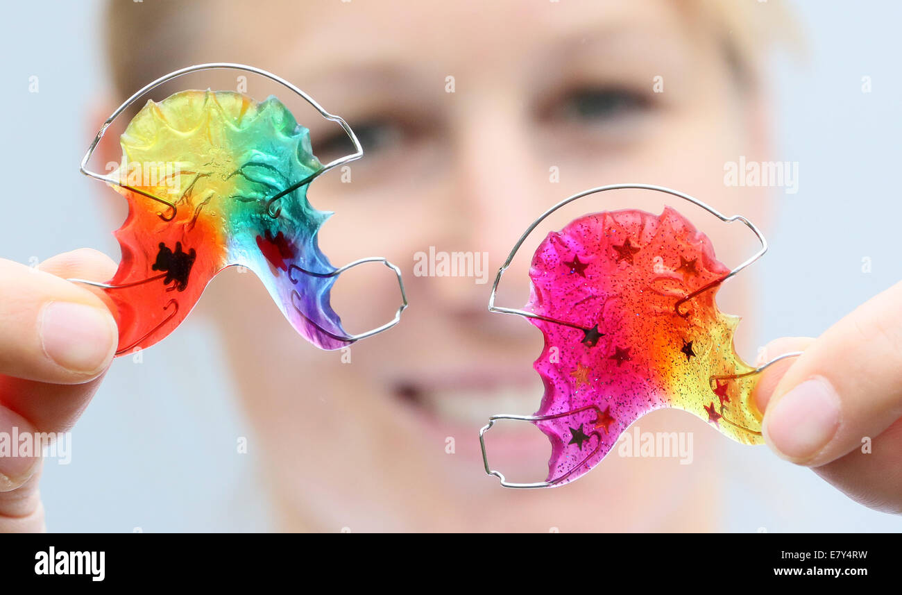 Rainbow colored retainers at the Charite, Campus Benjamin Franklin for