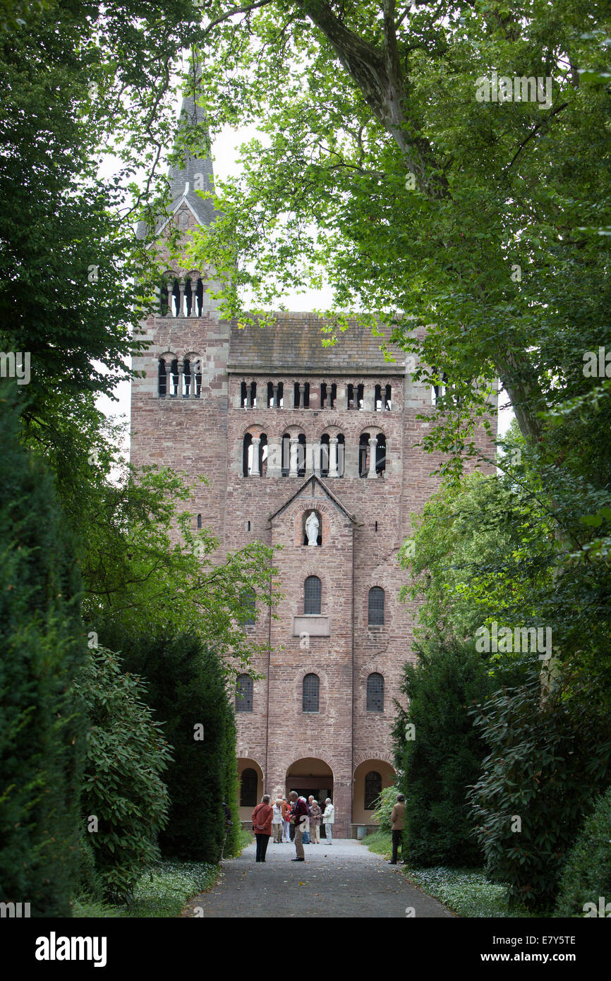 the abbey church, St. Stephanus and St. Vitus, Abbey Castle Corvey in Hoexter, Weserbergland, North Rhine Westphalia, Germany Stock Photo
