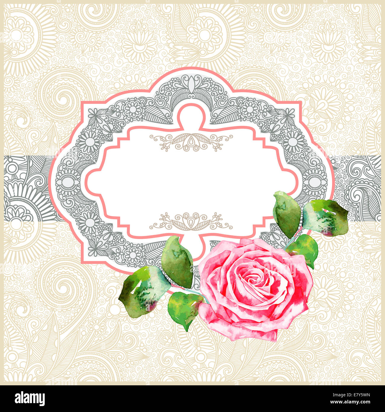 floral pattern with watercolor rose Stock Photo - Alamy