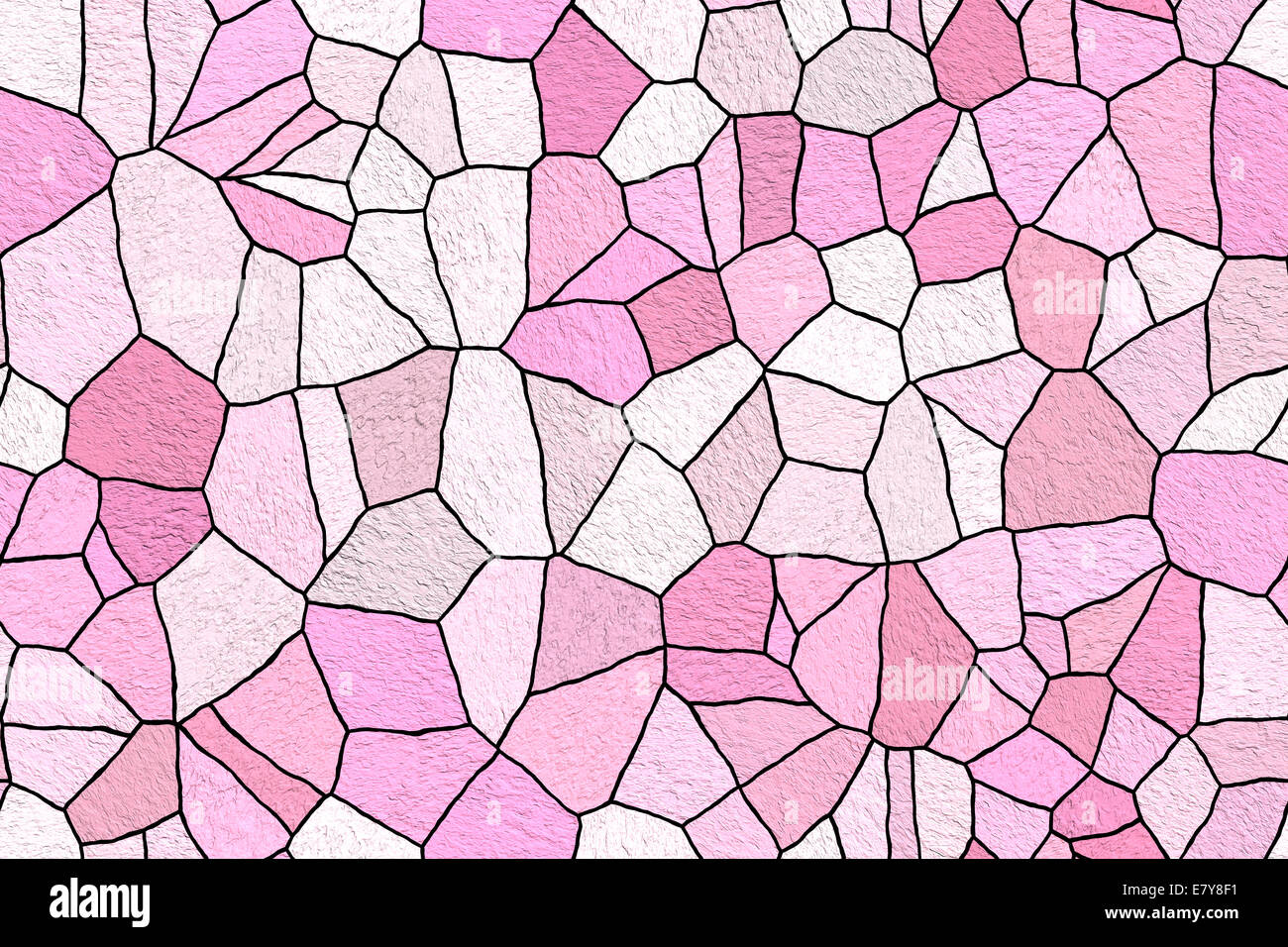 Raster illustration of a pastel pink crushed stained glass mosaic surface for use as a background Stock Photo