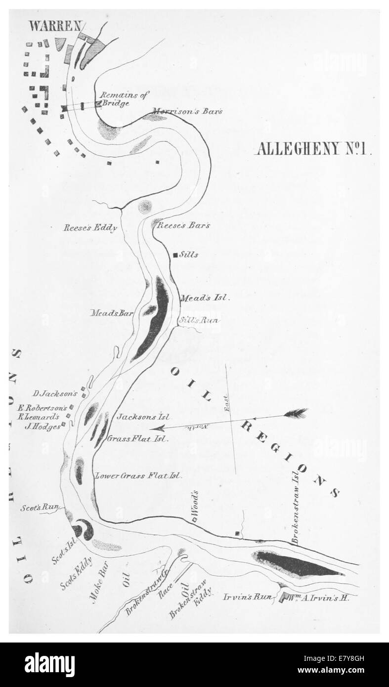 Allegheny Map Hi Res Stock Photography And Images Alamy Gillelen1864 P045 Oil Creek Allegheny River Map 1 E7Y8GH