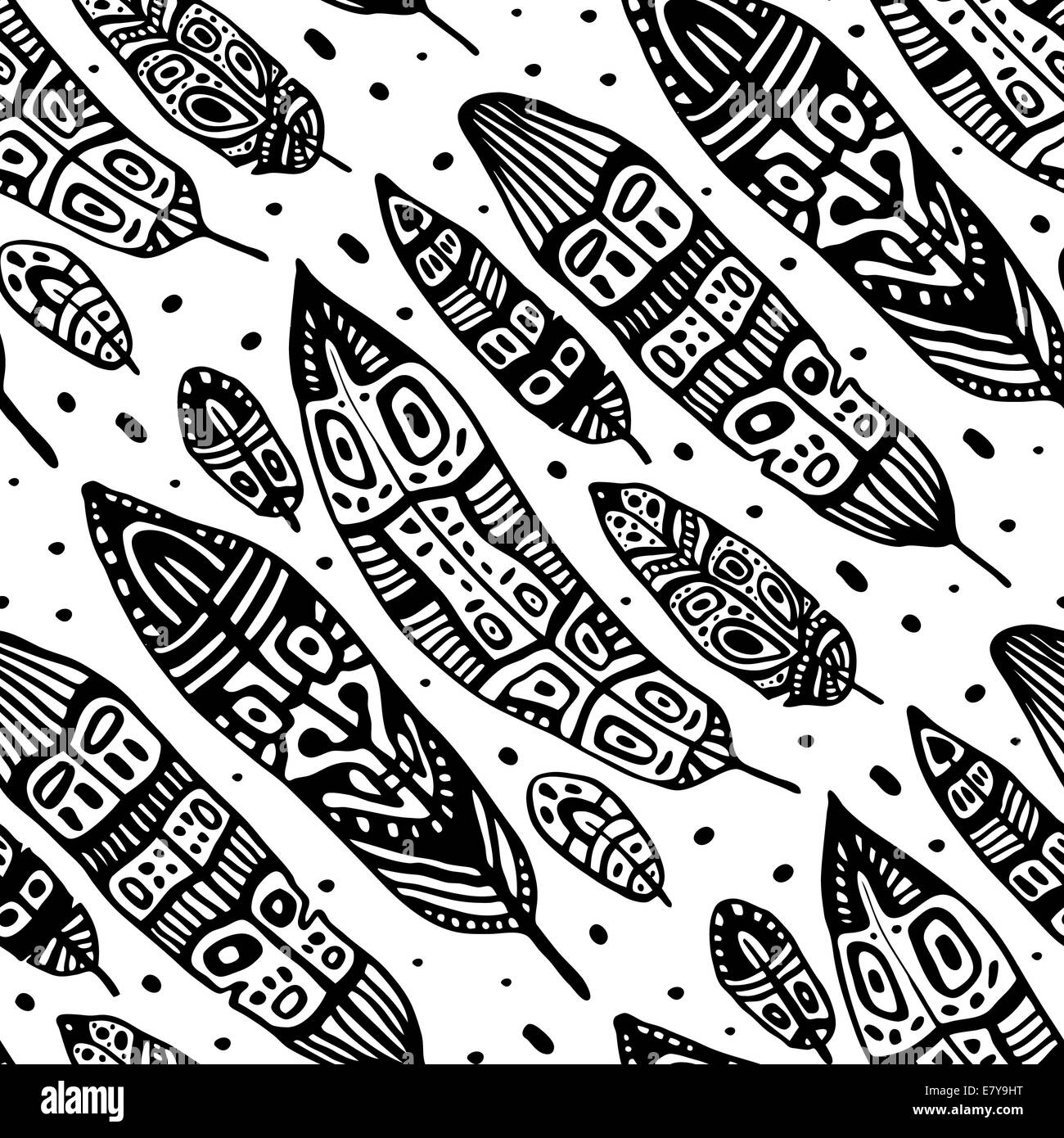 Vintage Feathers. Seamless background Stock Photo - Alamy