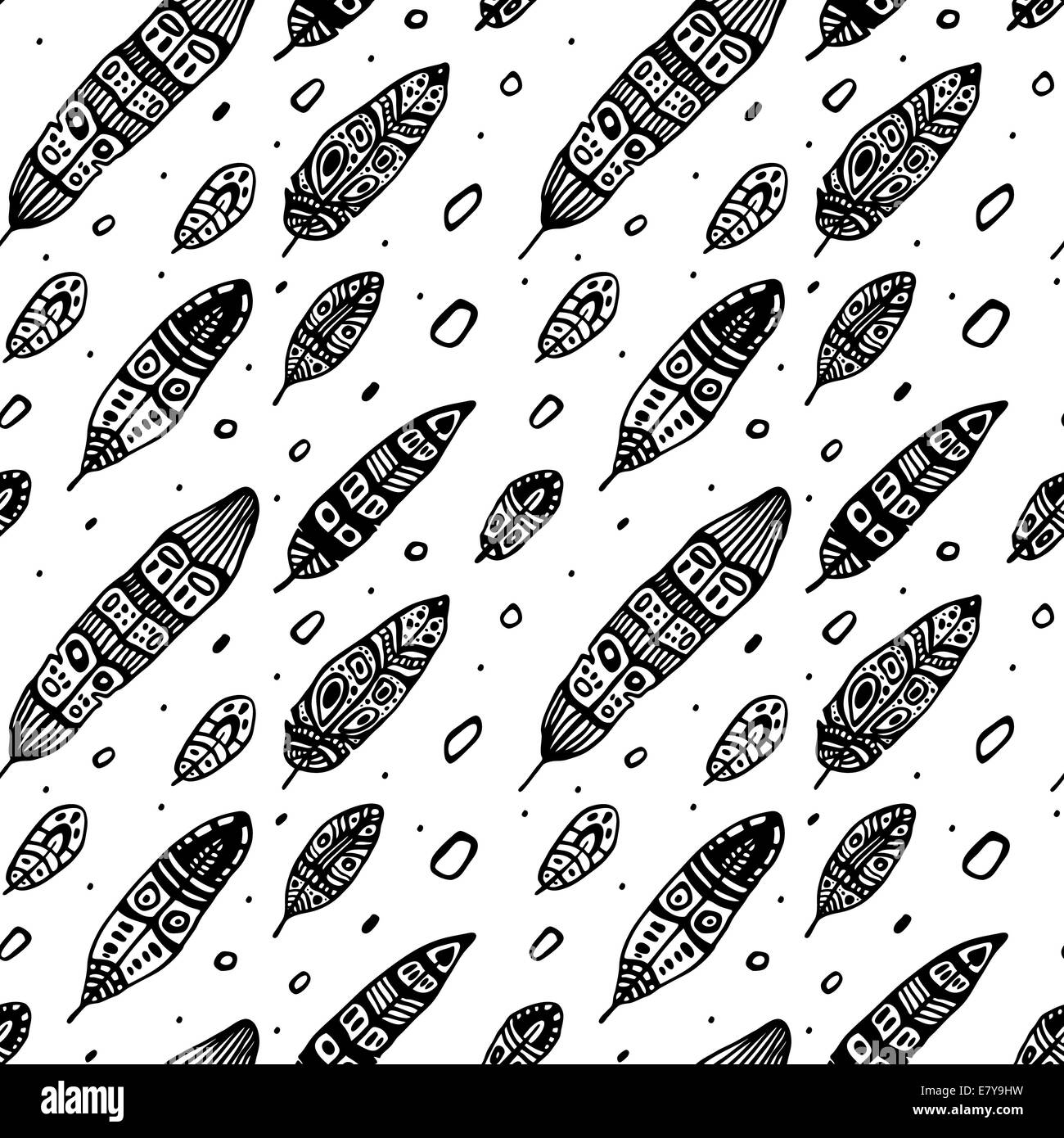 Vintage Feathers. Seamless background Stock Photo - Alamy