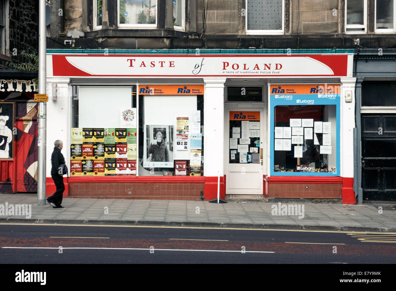 Exterior of a Polish Shop on Leith Walk, Edinburgh Stock Photo